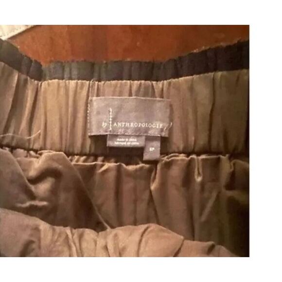 ANTHROPOLOGIE Ellene Faux Leather Pleated Skirt Elastic Waist Olive XS NWT - Picture 8 of 8